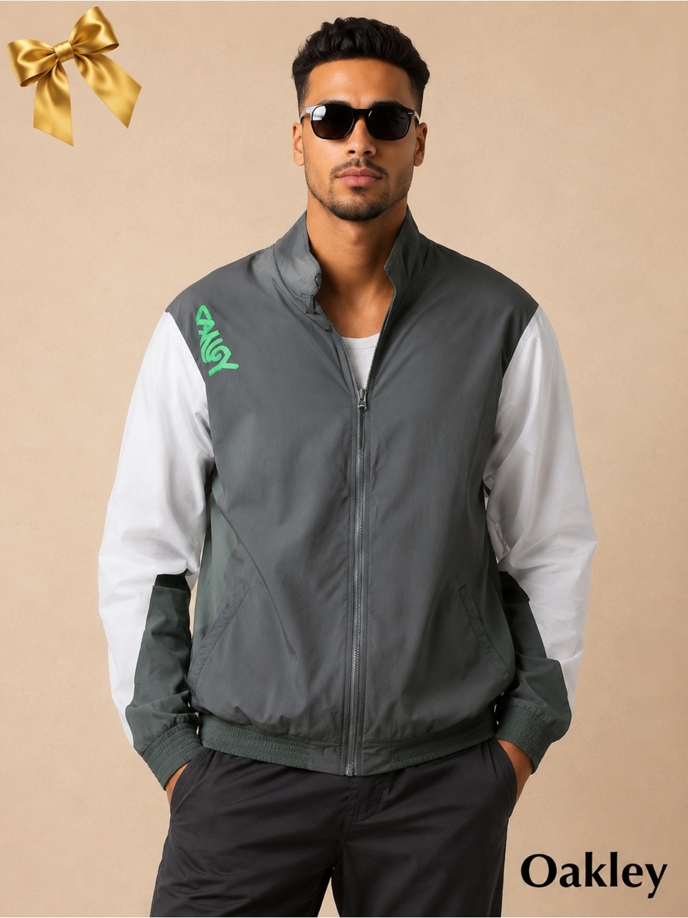 Oakley Men's Nylon Full-Zip Track Jacket with Pocket Medium:, Large & XL